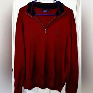 Nautica Men's Classic-Fit Navtech 1/4-Zip Jersey Knit Sweater, Crimson Red, XL